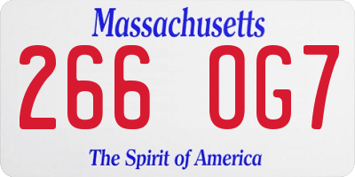MA license plate 266OG7