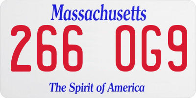 MA license plate 266OG9