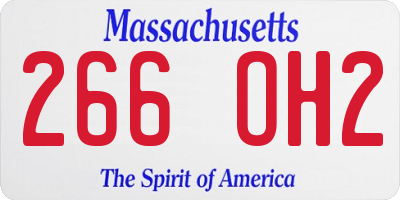 MA license plate 266OH2