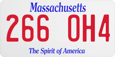 MA license plate 266OH4