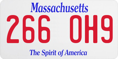 MA license plate 266OH9