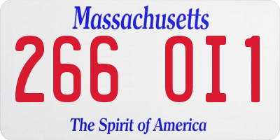 MA license plate 266OI1