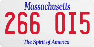 MA license plate 266OI5