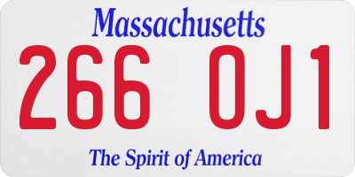 MA license plate 266OJ1