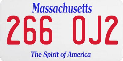 MA license plate 266OJ2