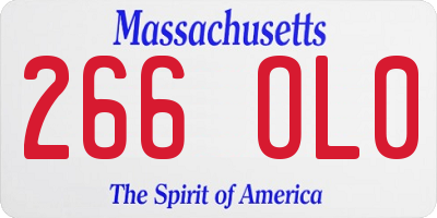 MA license plate 266OL0