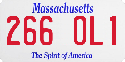 MA license plate 266OL1
