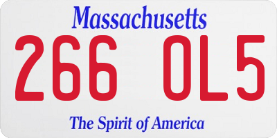 MA license plate 266OL5