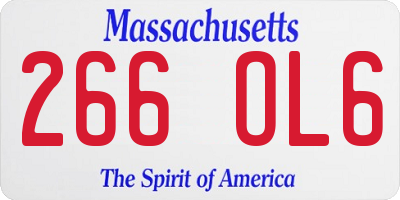 MA license plate 266OL6