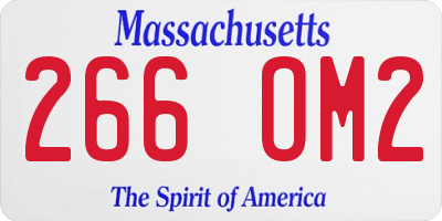MA license plate 266OM2
