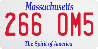 MA license plate 266OM5