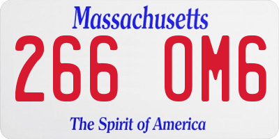 MA license plate 266OM6