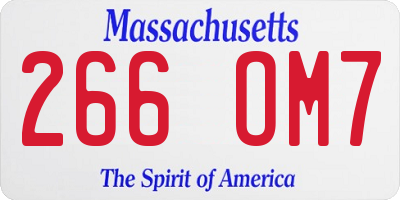 MA license plate 266OM7