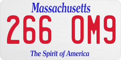 MA license plate 266OM9