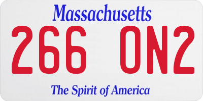 MA license plate 266ON2