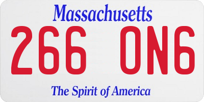 MA license plate 266ON6