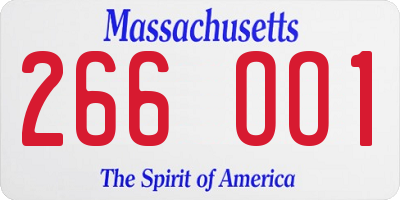 MA license plate 266OO1