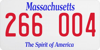 MA license plate 266OO4