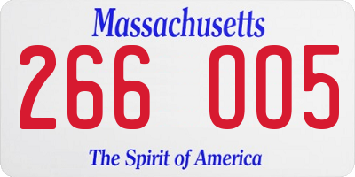 MA license plate 266OO5