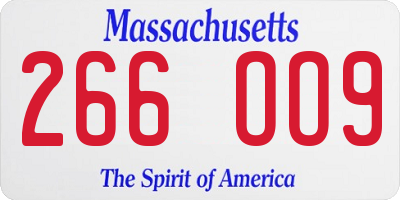 MA license plate 266OO9