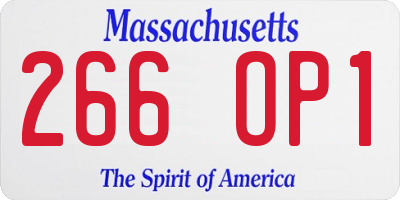 MA license plate 266OP1
