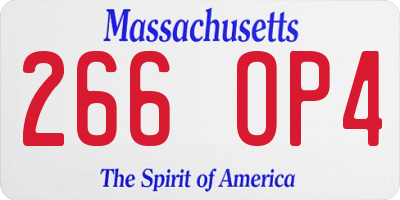 MA license plate 266OP4