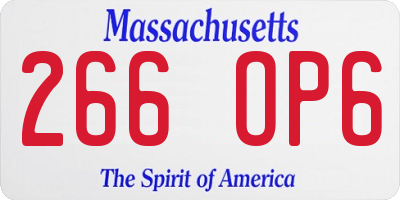 MA license plate 266OP6