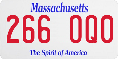 MA license plate 266OQ0