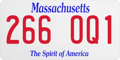 MA license plate 266OQ1