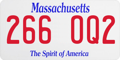 MA license plate 266OQ2