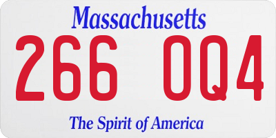 MA license plate 266OQ4