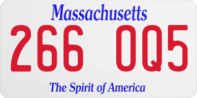 MA license plate 266OQ5
