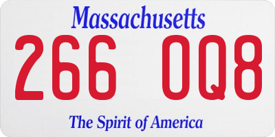 MA license plate 266OQ8