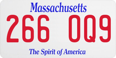 MA license plate 266OQ9