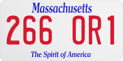 MA license plate 266OR1
