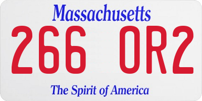 MA license plate 266OR2