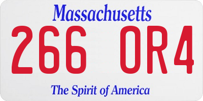 MA license plate 266OR4