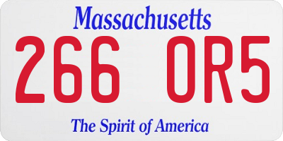 MA license plate 266OR5