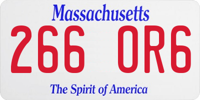 MA license plate 266OR6