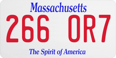 MA license plate 266OR7