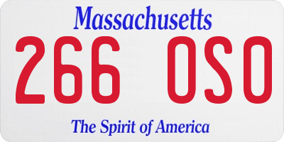 MA license plate 266OS0