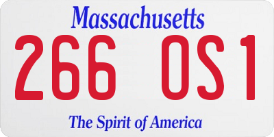 MA license plate 266OS1