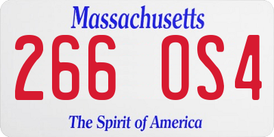 MA license plate 266OS4