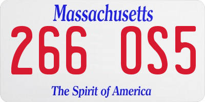 MA license plate 266OS5