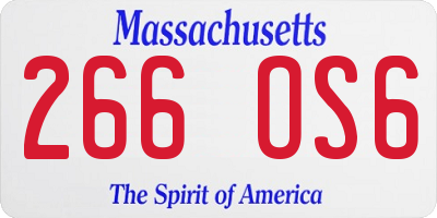 MA license plate 266OS6