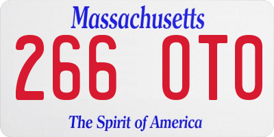 MA license plate 266OT0
