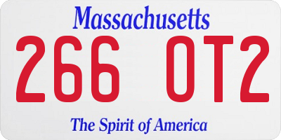 MA license plate 266OT2