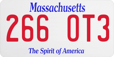 MA license plate 266OT3