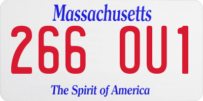 MA license plate 266OU1