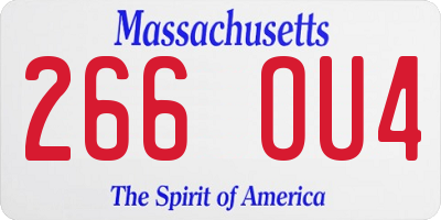 MA license plate 266OU4